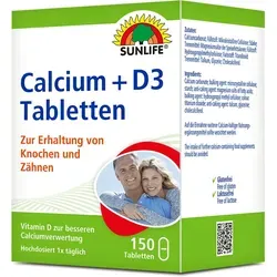 Sunlife Calcium + D3 Tabletten 150 Stück