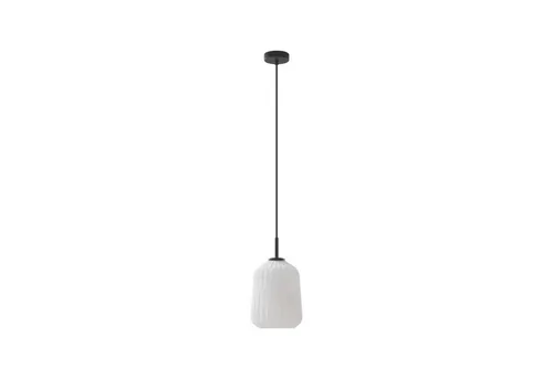 Lucande Hängeleuchte Lirien, Schwarz, 1 x 15 W LED - Elegante Hängeleuchte aus Metall mit markantem Milchglas-Schirm, ideal für stimmungsvolle Beleuchtung in Wohnräumen.