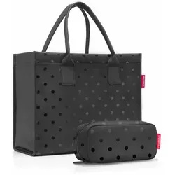 reisenthel Einkaufstasche daily shopper set #1 Glossy Dots schwarz - Handtaschen: Stilvolle und funktionale Einkaufstasche aus wasserabweisendem, recyceltem Polyester mit elegantem Design und großzügigem Platzangebot für Ihre Einkäufe.