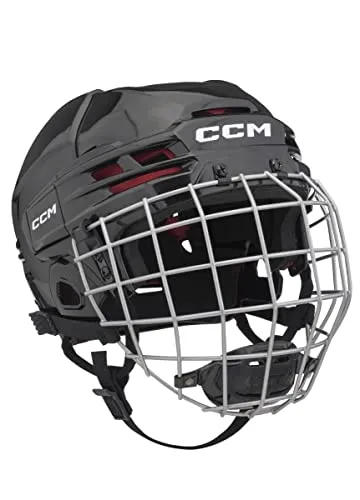 CCM Tacks 70 Helm Combo Senior - Schwarz, Größe M - Eishockey-Helm mit optimalem Schutz und anpassbarem Design für besten Tragekomfort während des Spiels.