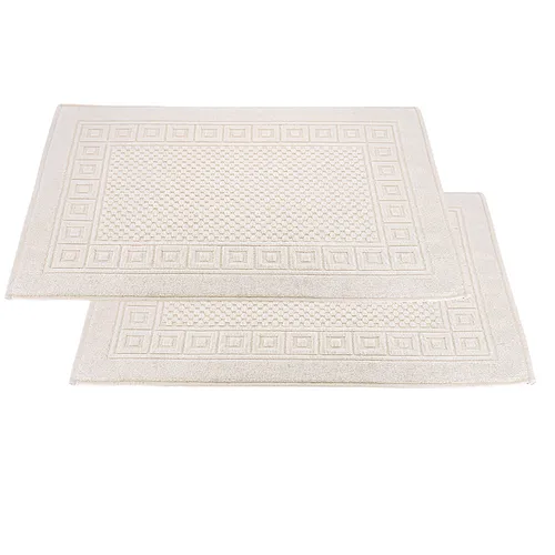 2x Badvorleger Duschmatte 50x70 cm Waffelmuster 100% ungebleichte Naturbaumwolle