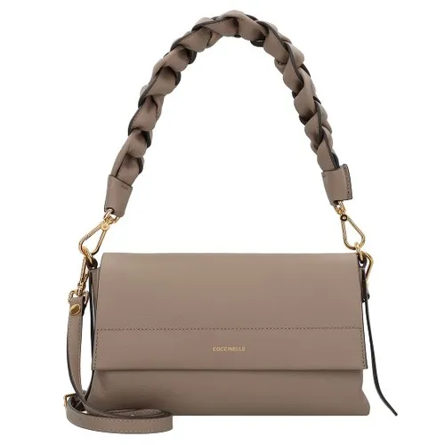 COCCINELLE Handtasche Boheme Grana Double - Elegante Shoulder Bag aus hochwertigem genarbtem Leder mit geflochtenem Henkel, perfekt für stilbewusste Frauen, die Qualität schätzen.