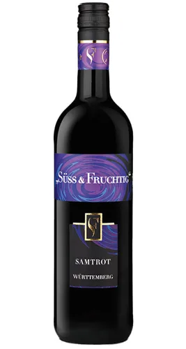 Württemberger samtrot Qualitätswein - süß und fruchtig 0,75 l - Wein mit fruchtigem Geschmack und süßer Note, perfekt für gesellige Abende oder als Geschenk.