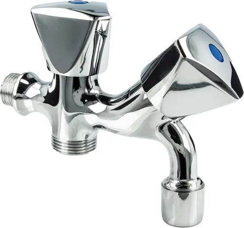 tecuro Kombi-Auslaufventil 1/2 Zoll mit Geräteanschluss - Bad- & Duscharmaturen: Hochwertiges Messing-Auslaufventil mit zusätzlichem Geräteanschluss für Waschmaschinen und Gartenschläuche, ideal für flexible Nutzung.