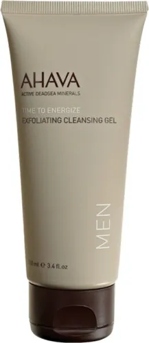 AHAVA Time To Energize Men Exfoliating Cleasing Gel 100 ml - Gesichtspflege mit seifenfreiem Gel, das Unreinheiten entfernt und eingewachsene Haare verhindert. Angereichert mit Mineralien des Toten Meeres für frische, feuchtigkeitsspendende Haut.