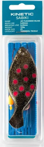 Kinetic Sabiki Jay Plattfisch Inline Rig 120 g Black/Red Dots