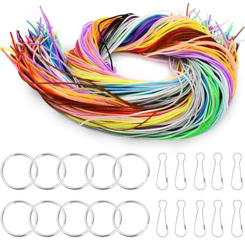 AOKITO 280 Stück Scooby DOO Bänder Set, Scoubidou Bänder, Knüpfbänder Set, Kreative Schnüre & Fäden Set für Armbänder, Halskett, Schlüsselanhänger (20 Farben), 1.8mm x 200PCS, BZS-200CS