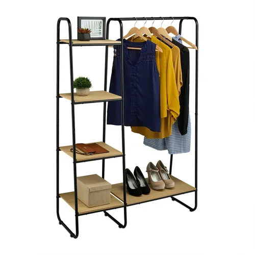 Kleiderständer Garderobe Flurgarderobe Metall schwarz - Stilvoller Kleiderständer aus robustem Metall, freistehend und ideal für den Flur, mit einer Höhe von 150 cm für optimalen Stauraum.
