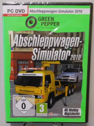 PC Spiel Software DVD-ROM Abschleppwagen Simulator Fahrzeuge Unfall Panne #T248