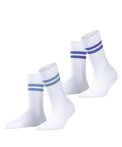 ESPRIT Damen Socken Tennis Stripe Multipack W So Baumwolle gemustert 2 Paar, Weiß Raw White 2170, 35-38