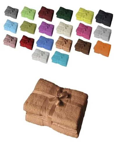 EXKLUSIV HEIMTEXTIL Duschtuch 2er Set 70 x 140 cm Sand