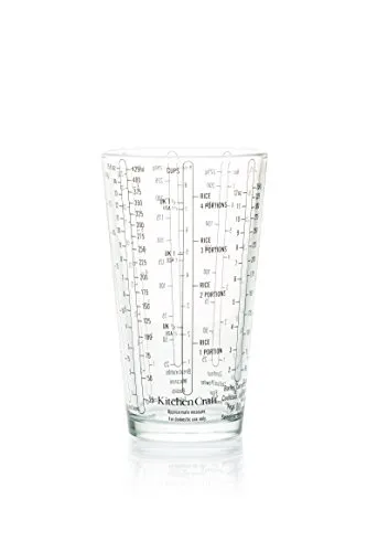 KitchenCraft Glasmessbecher für Nasse / Trockene Zutaten, 425 ml