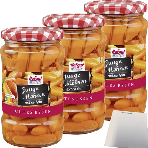 Hofgut Möhren extra fein 3er Pack 3x370ml Glas usy Block von Hofgut
