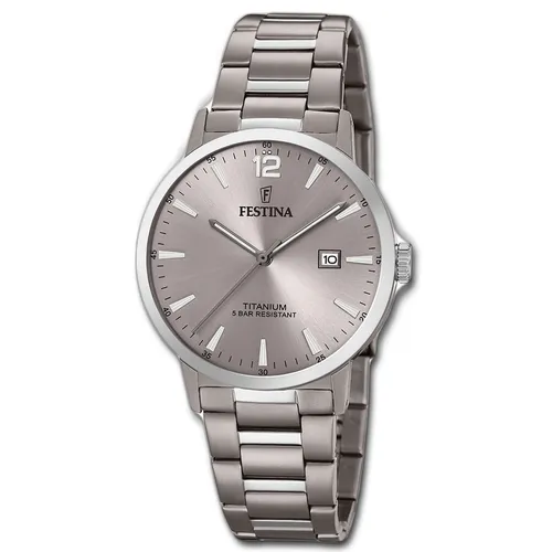 Festina F20435/2 Unisex Analog Quarz Uhr - Elegante Armbanduhr mit Titan-Armband und 40mm Gehäuse, wasserdicht bis 5 bar – ideal für Alltag und besondere Anlässe.
