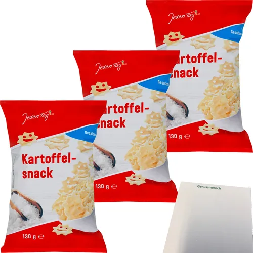 Jeden Tag Kartoffelsnack gesalzen 3er Pack 3x130g Packung usy Block