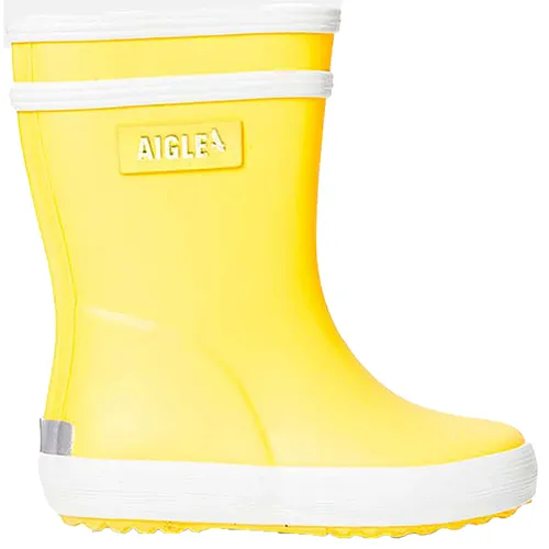 Aigle Unisex Baby Flac 2 Gummistiefel, Gelb, 22 EU - Baby Stiefel für Jungen, ideal für Regenwetter und Pfützen, mit bequemem Naturkautschuk und reflektierendem Band für Sicherheit.