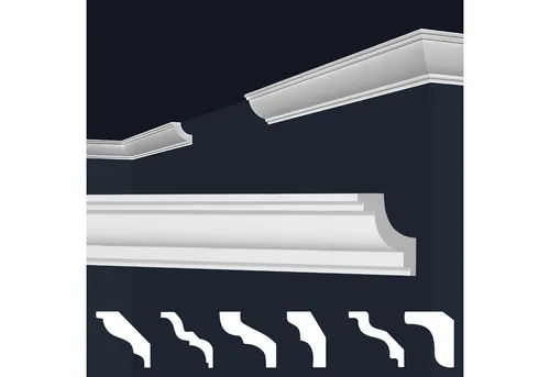 marbet design Stuckleiste E-28, 2 Meter / 1 Leiste, XPS Styropor weiß