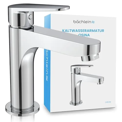 Bächlein Badarmatur Osina - Kaltwasserarmatur - Armaturen: Die Kaltwasserarmatur Osina bietet modernes Design, einen Neoperl-Perlator für optimalen Wasserfluss und ein robustes Messinggehäuse für hohe Langlebigkeit. Perfekt für Gäste-WCs und Nebenwaschplätze!
