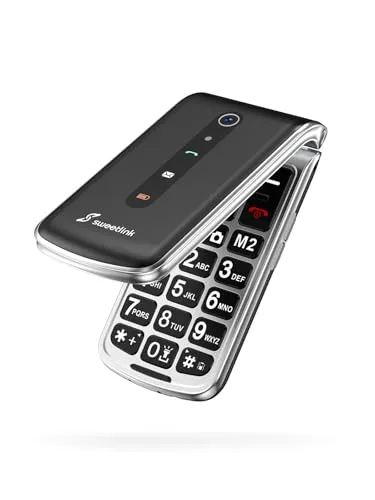 SweetLink F1 Seniorenhandy ohne Vertrag, Klapphandy Senioren Handy Mobiltelefon mit Großen Tasten, 1000 mAh Akku, FM Radio, Dual SIM Handy, 5 SOS Notruftaste Handy für Senioren