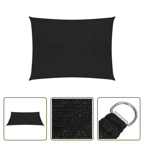 The Living Store Sonnensegel 160 g/m² Schwarz 3,5x4,5 m HDPE