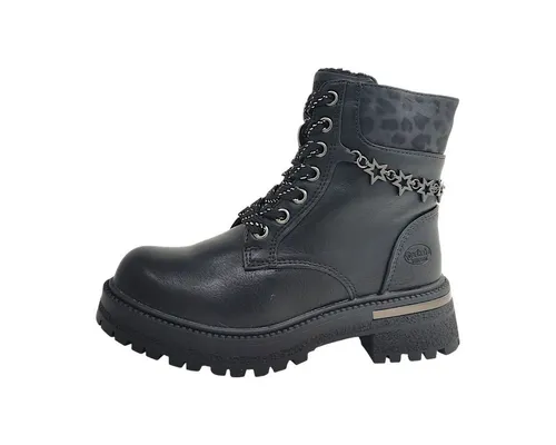 Dockers by Gerli Mädchen Schnürstiefel Schwarz - Freizeit - Stylische Schnürstiefel in Schwarz für Mädchen, mit robustem Obermaterial und bequemem Textilfutter. Ideal für den Alltag und Freizeitaktivitäten.