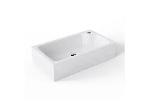 Mineralguss Aufsatzwaschbecken 46cm mit NANO - Modernes Aufsatzwaschbecken aus Mineralguss, mit Lotus-Effekt durch innovative Nano-Versiegelung für einfache Reinigung. Ideal für stilvolle Badezimmer.