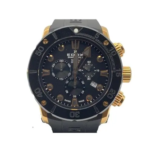 Edox Analoge Herrenuhr Quarz mit Edelstahlarmband mid-39654, Schwarz