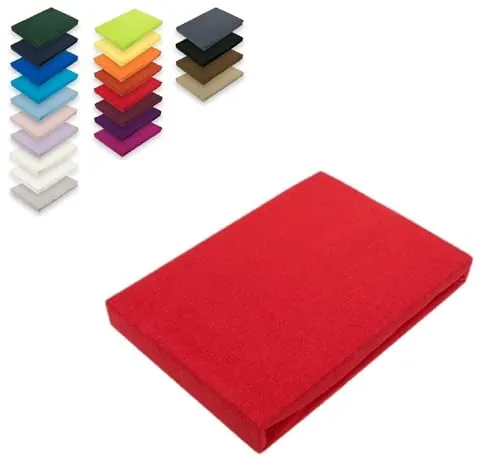 EXKLUSIV HEIMTEXTIL Topper Jersey Spannbettlaken 200x220 cm Rot