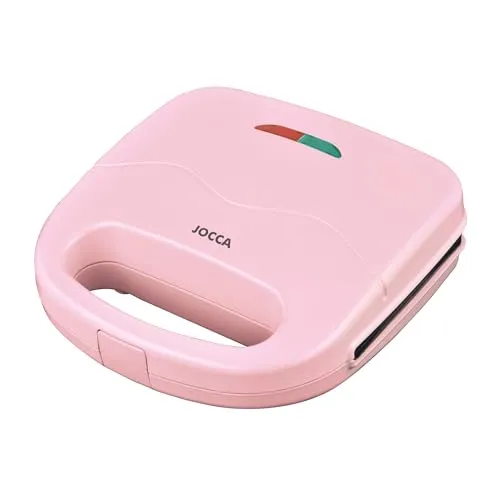 Jocca Sandwichmaker Sweet Line Rosa, 750W, Antihaftbeschichtete Grillplatten, 2 Scheiben, Thermostatsteuerung