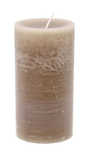 ZauberDeko Rustic-Kerze Rustic Stumpenkerze Taupe Adventskranz Brenndauer ± 60h Ø7cm H 13cm
