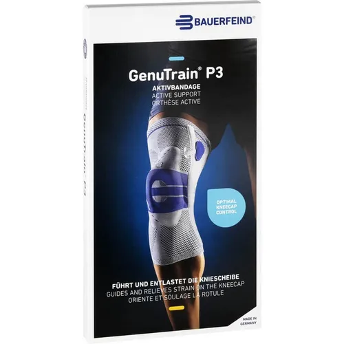 Genutrain Kniebandage P3 rechts Größe 4 schwarz - Komfortable Kniebandage zur Unterstützung der Gelenkbeweglichkeit, ideal für den täglichen Gebrauch und Aktivitäten. Mit hochwertigem Material für optimalen Tragekomfort.