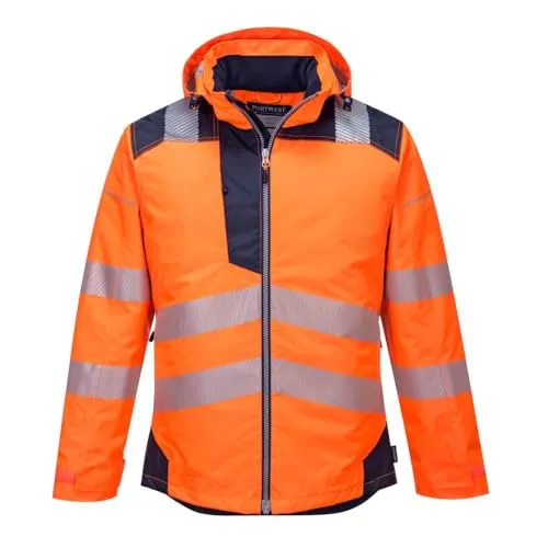 PW3 Sicherheits-Winterjacke T400OBRL - Arbeitshandschuhe mit innovativem Reißverschluss, der das Anziehen mit Handschuhen erleichtert. EN ISO 20471 und schmutzabweisend für optimale Sichtbarkeit und Komfort.