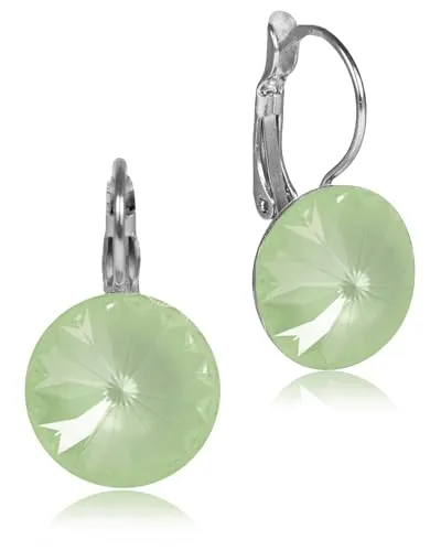 LUISIA Ohrringe Rivoli mit Kristallen von Swarovski (14 mm, Matt Agave Grün)