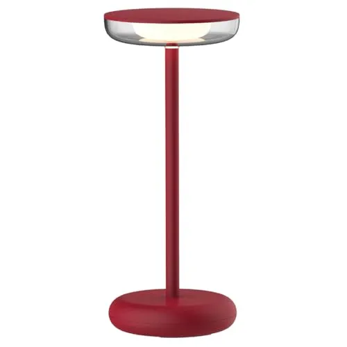 Drahtlose Tischlampe in rot von Luxus