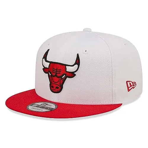 New Era NBA Chicago Bulls 9Fifty Snapback Cap - Verstellbare Baseball Cap für Herren in Weiß, mit hochwertiger Team-Applikation und klassischem Stil – ideal für Fans der Chicago Bulls.