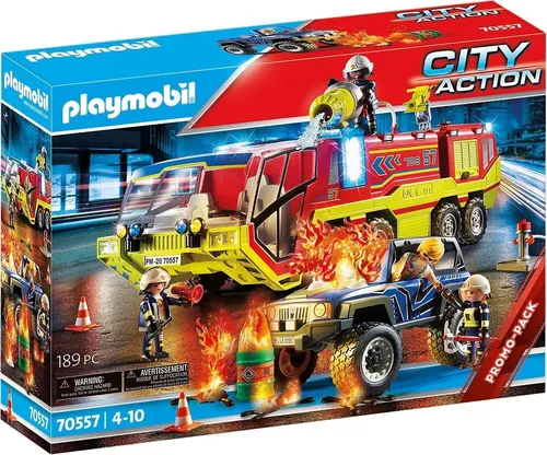 PLAYMOBIL City Action FEUERWEHR Feuerwehrauto Feuerwehrstation WACHE Feuerwache