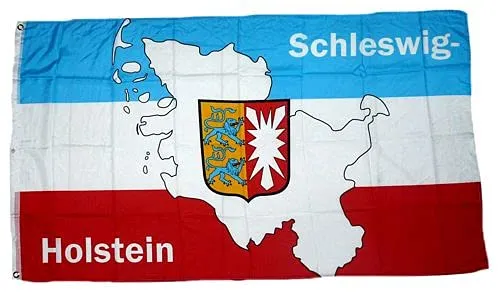 Fahne/Flagge Schleswig Holstein Karte 90 x 150 cm