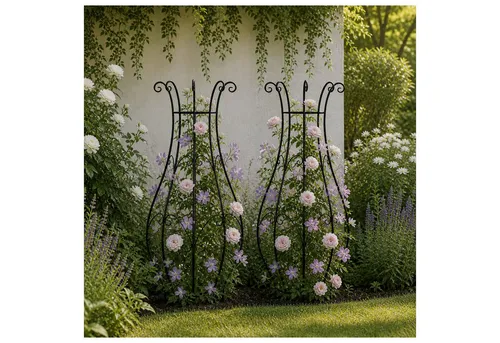 HTI-Living Rankhilfe Bauchig Verena - Stilvolle Rankhilfe aus robustem Metall, ideal für Garten und Terrasse, Maße: 50 cm breit und 115 cm hoch, perfekt für Kletterpflanzen.