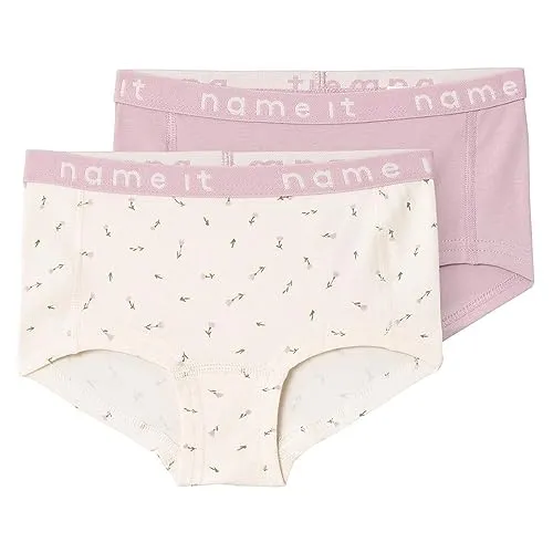 NAME IT Mädchen Nkfhipster 2p Buttercream Floral Noos Unterhose, Buttercream, 116 EU