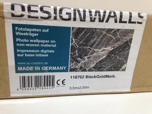 Fototapete Digitaldruck AS 118762 - Black Gold Marble - Tapeten in beeindruckendem Digitaldruck, 3,5m x 2,55m, aus hochwertigem Vlies für eine elegante Raumgestaltung.