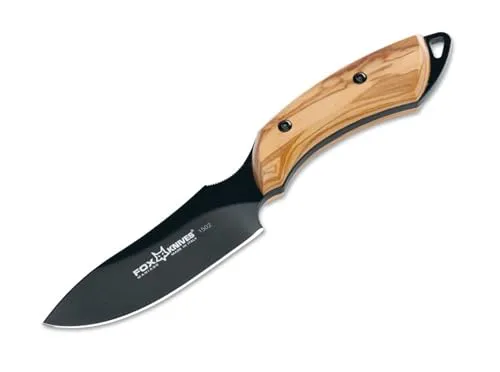 Fox Knives European Hunter Olive 1502 - Hochwertiges Fahrtenmesser - Taschenmesser mit 20 cm Gesamtlänge, N690 Klinge und elegantem Olivenholzgriff, ideal für Outdoor-Abenteuer und Jagdausflüge.