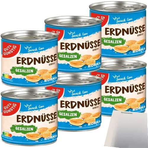 Gut&Günstig Erdnüsse geröstet und gesalzen 6er Pack 6x200g Packung usy Block