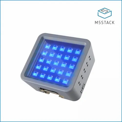 M5Stack ATOM Matrix ESP32 Dev Kit - Kompaktes Entwicklungsboard (24x24mm) mit ESP32-PICO-D4 Chip, Wi-Fi, Bluetooth und 5x5 RGB-LED-Matrix für kreative Embedded-Projekte.