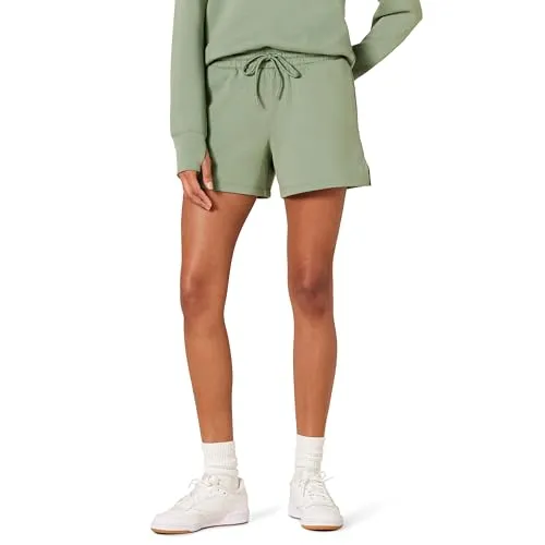 Amazon Essentials Damen 10 cm Lange Active-Sweat-Shorts mit normaler Passform und hoher Taille, Salbeigrün, XXL