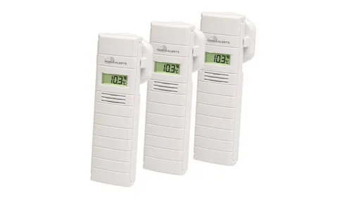 Mobile Alerts 3er-Set Temperatur- und Luftfeuchtigkeitssensor MA10200 - Temperatur- & Feuchtigkeitssensoren, präzise Messung von Temperatur und Luftfeuchtigkeit mit gut ablesbarem LC-Display für ein gesundes Raumklima.