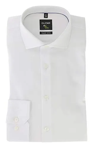 OLYMP No. Six Super Slim Hemd Langarm Streifen Weiß - Elegantes super slim Hemd in Weiß mit feinen Streifen, ideal für einen stilvollen Auftritt. Aus hochwertigem Baumwollgemisch für optimalen Tragekomfort.