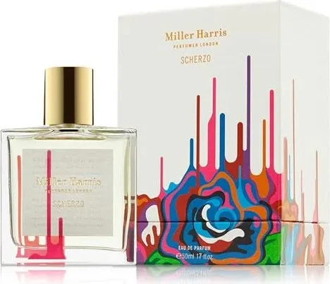 Miller Harris Scherzo Eau de Parfum 50ml - Unisex Eau de Parfum mit floralen und süßen Oud-Noten, ideal für besondere Anlässe und ein einzigartiges Dufterlebnis.