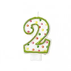 Amscan Geburtstagskerze Zahlenkerze Polka Dots #2