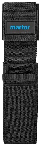 MARTOR Gürteltasche S für Cuttermesser, Tasche mit 4 Fächern Für Sicherheitsmesser/Stift/Schere, mit Clip & Klettverschluss, Nylon, Schwarz