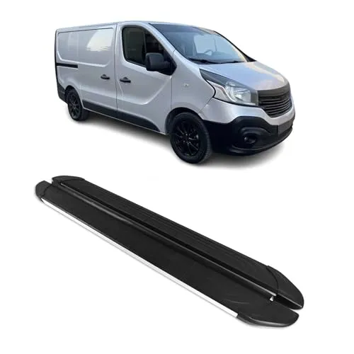 OMAC Kfz-Schmutzfänger Trittbretter für Renault Trafic L1 (2014-2024) – Rutschfest & Aerodynamisch - Hochwertige Aluminium-Trittbretter für Renault Trafic L1 bieten optimalen Schutz der Karosserie. Rutschfestes Design erleichtert den Ein- und Ausstieg, ideal für Familien und ältere Personen. Robust und wetterbeständig.